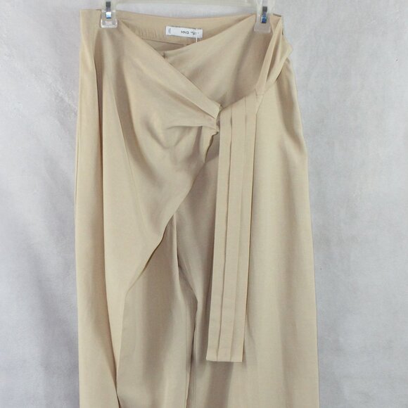 MNG by Mango NWT Linen Blend Tie Front Wide Leg Pants/Trouser - Picture 4 of 12